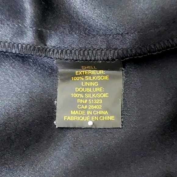 Cynthia Steffe~Size 2~Black/Blue Floral Print Color Block Silk Dress. - Picture 6 of 8